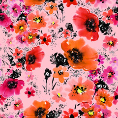  Floral pattern poppies