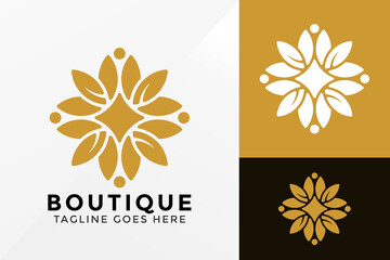 Boutique Flower Logo Design, Brand Identity logos vector, modern logo, Logo Designs Vector Illustration Template