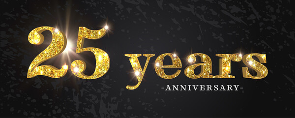 25 years anniversary vector icon, symbol, logo. Graphic background