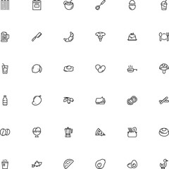 icon vector icon set such as: cookie, classic, roasted, noodle, baked, piece, yogurt, tea, pixel, chanterelle, green, copper, kitchenware, broken, maker, furnace, birthday, accessory, appetizer