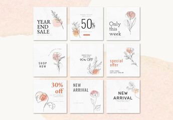 Sale Templates with Minimal Style for Social Media