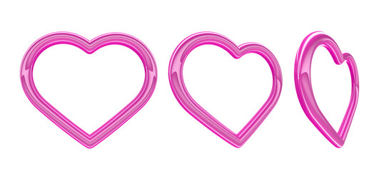 Heart pink render 3d. Ilustration 3D
