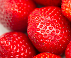 Background with Beautiful and Juicy Strawberries. Fresh Juicy Strawberries. Summer Berries Background.