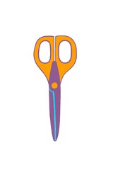 Cartoon scissors on a white background, illustration