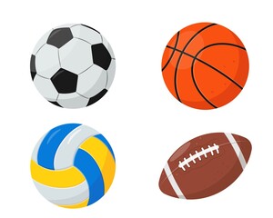Obraz premium Sport Balls for basketball, volleyball, rugby and soccer.