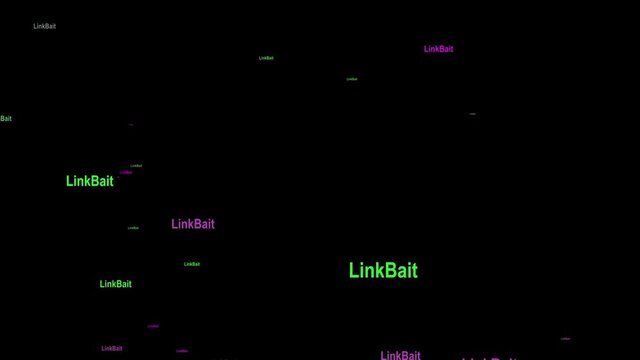 Link bait text against black  background