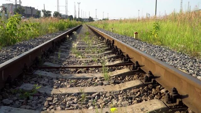 Walk on the sleepers of the railway line