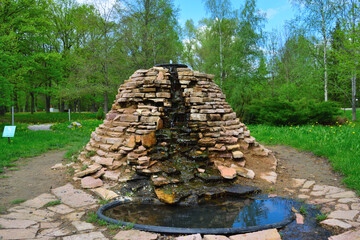 Fountain of many stones in the resort Staraya Russa