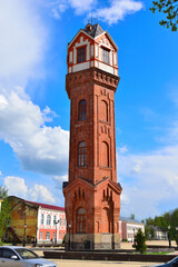Obraz premium Old water tower in Staraya Russa