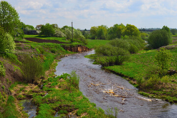 Fototapeta na wymiar Landscape view of the Psiju River