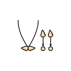 amulet angel line colored icon. Signs and symbols can be used for web, logo, mobile app, UI, UX