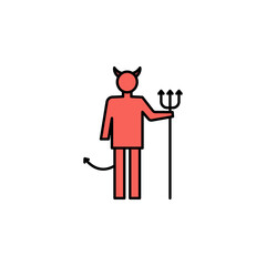 devil man line colored icon. Signs and symbols can be used for web, logo, mobile app, UI, UX