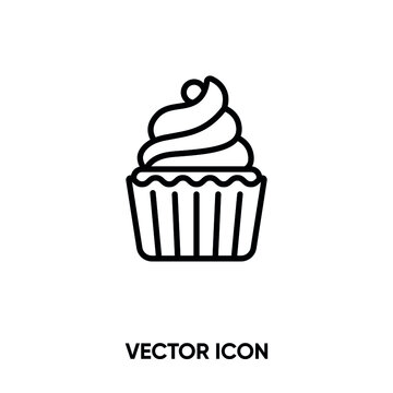 Cup cake vector icon. Modern, simple flat vector illustration for website or mobile app. Cake symbol, logo illustration. Pixel perfect vector graphics	