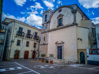 old town square, Castel San Vincenzo, Molise Italy