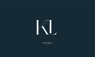Fototapeta premium Alphabet letter icon logo KL