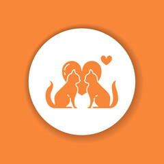 Mating animals color glyph icon. Pictogram for web page