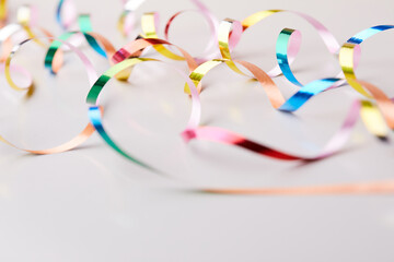 holiday ribbons on the white