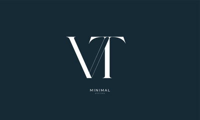 Alphabet letter icon logo VT