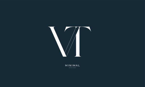 Alphabet letter icon logo VT