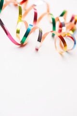 holiday ribbons on the white