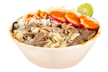 Delicious Mexican snacks in traditional clay plate