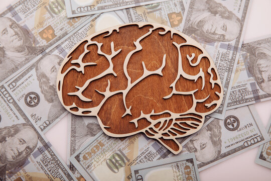 Model of human brain is on the dollar banknotes