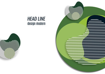 Bright geometric shapes, circle, stripes, fluid. Overlap banner template for social media. Business or technology presentation design template, brochure or flyer template. Vector