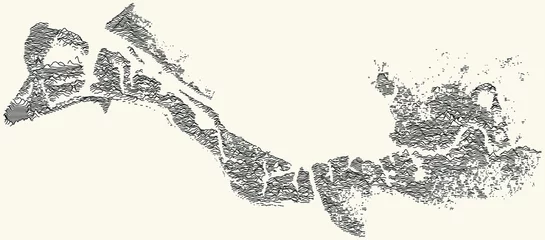 Papier Peint photo autocollant Rotterdam Topographic map of Rotterdam, Netherlands with black contour lines on beige background