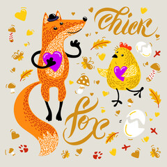 set of funny animals