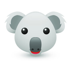 Koala Animal Australia Emoji Illustration Face Vector Design Art Cute Happy Pet.