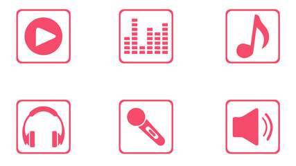 set of icons music