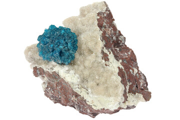 cavansite from Poona, India isolated on white background