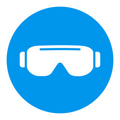 Biology goggles Eye protection vector glyph icon