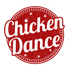 Chicken dance grunge rubber stamp