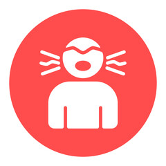 Novel Coronavirus symptoms dry cough glyph icon