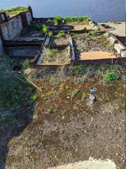 concrete deck of an old concrete ship