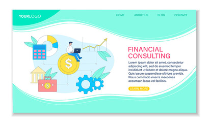 Male character working as financial consultant