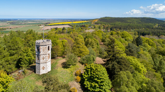 Knock of Alves near Elgin with a view of York Tower Folly
