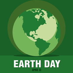 Earth day poster Planet Earth Vector illustration