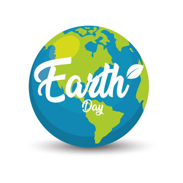 Earth day poster Planet Earth Vector illustration