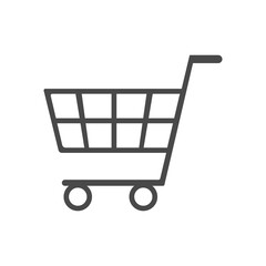 Simple shopping cart icon. Supermarket and shopping concept. Simple line style for web template and app. Vector illustration design on white background.
