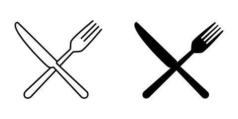 Fototapeta premium Set of fork and knife icons. Vector illustrasion isolated on white background