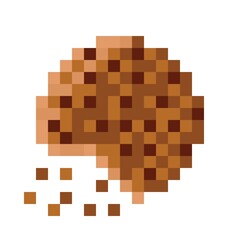 Chocolate Chip Cookies pixel art. Vector picture.