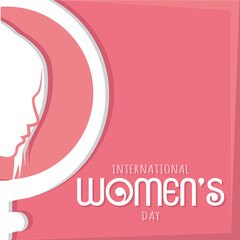 Female symbol and woman silhouette Women day Vector illustration