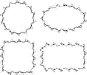 Obraz premium Decorative vector borders of various shapes from vintage design elements