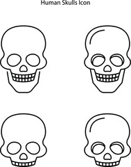 skull icon isolated on white background. skull icon thin line outline linear skull symbol for logo, web, app, UI. skull icon simple sign. human skulls icon.