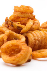 Crispy fried onion rings.