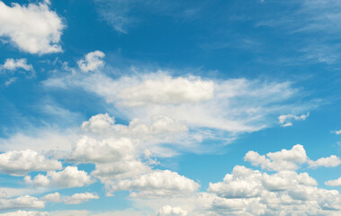 Beautiful cloudy blue sky. Nature background