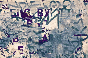 Old Billboard with Torn Posters. Vintage Background and Texture for text or image. Urban Wall with Ripped Posters. Grunge Abstract Isolated Background.