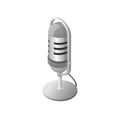 Microphone concept. Isometric colored illustration. Isolated on white background.
